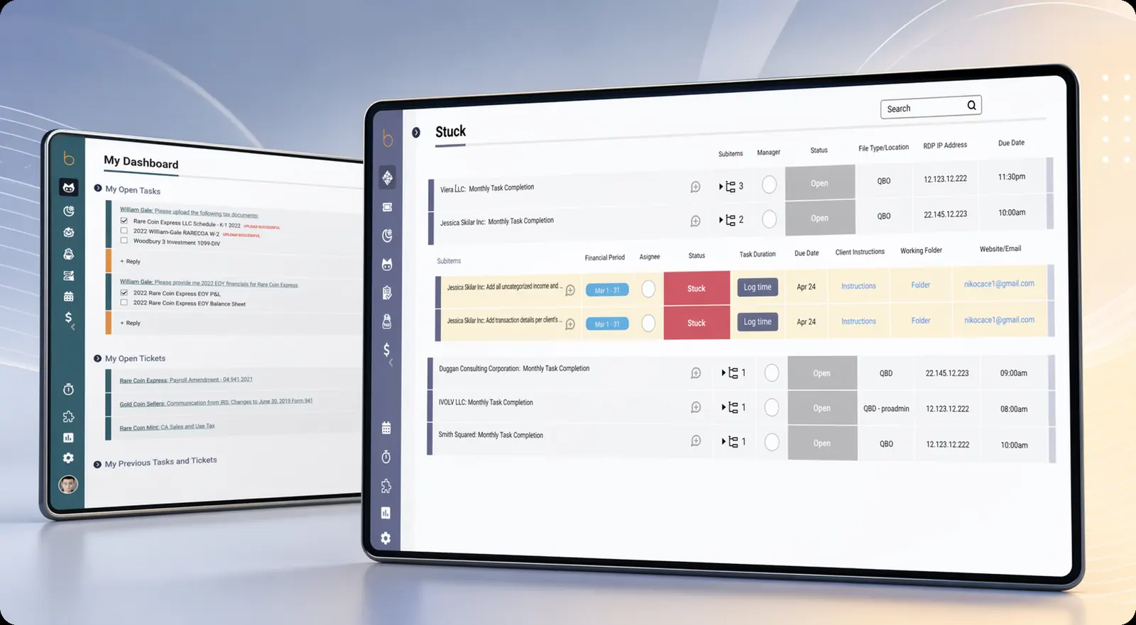 Back-office portal